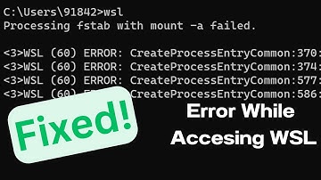 How To Fix Processing fstab with mount -a Failed In WSL | Fixed Error while accessing WSL
