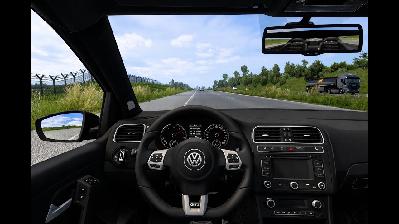 Volkswagen Polo GTI Mk5 V5.2 Euro Truck Simulator 2  ets2 Steering Wheel | Gameplay