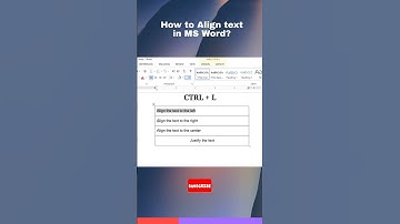 How to align text in MS Word using shortcut keys? || #msword #shortcutkeys #youtubeshorts #viral