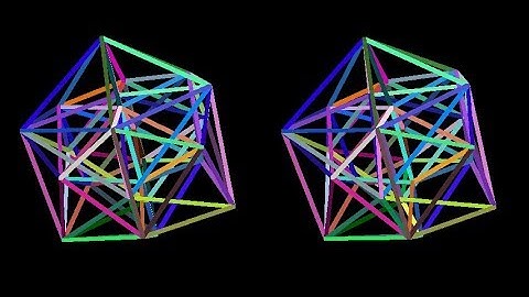 24-cell-3d-multicolor. Rotation in four-dimensional space. 4D. Fourth dimension. Hyperspace.