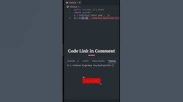 display calendar in python #shorts