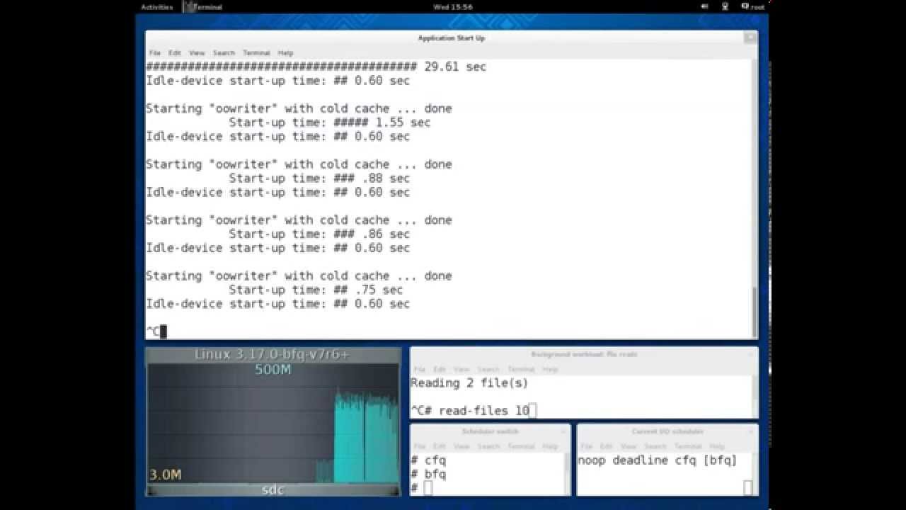 BFQ-v7r6 versus CFQ, DEADLINE and NOOP on an SSD