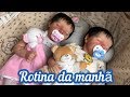 ROTINA DA MANHÃ dos meus bebês reborn gêmeos