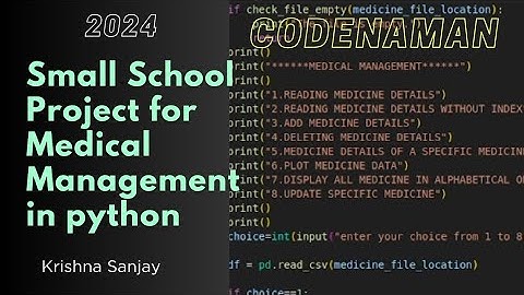 python pandas project showcase : medical store management for 12th class students | code naman