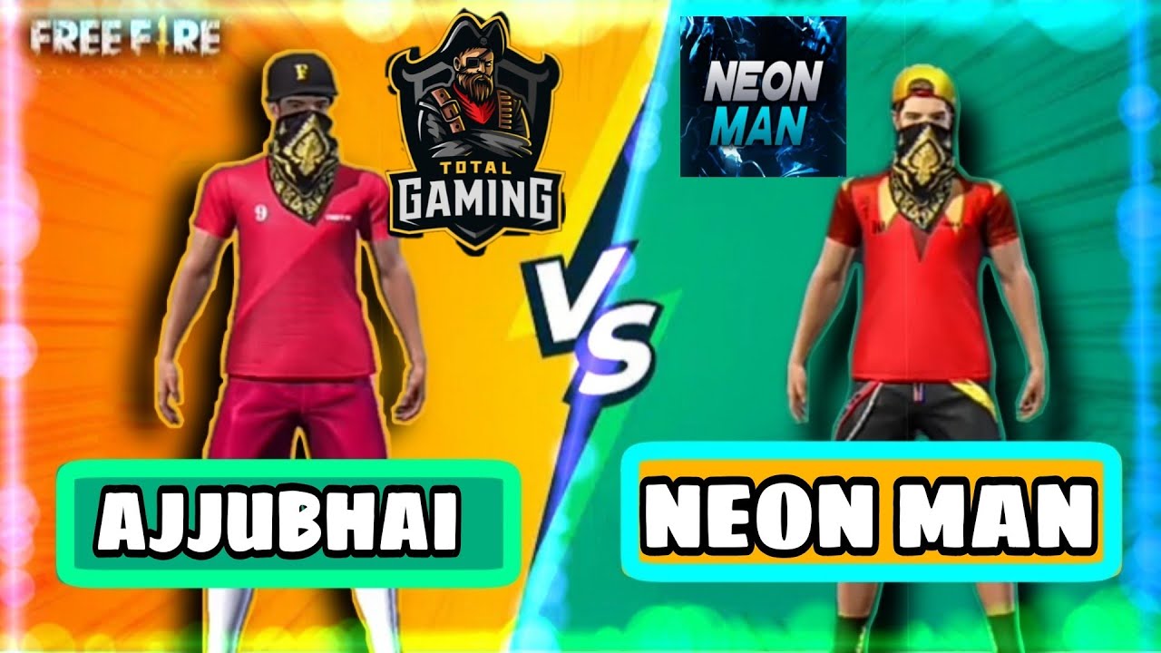 TOTAL GAMING ( AJJUBHAI) VS NEON MAN || CUSTOM MATCH || FREE FIRE 