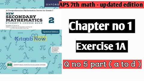 APS Class 7 || Exercise 1A || Q no 5 part (a to d ) || maths time pak