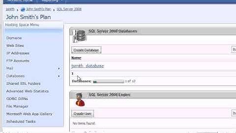 How to create users for a database in WebsitePanel