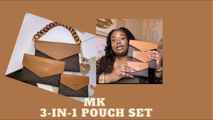 Michael Kors Maisie Medium Pebbled Leather 3-in-1 Crossbody Bag in Buff  Multi unboxing 