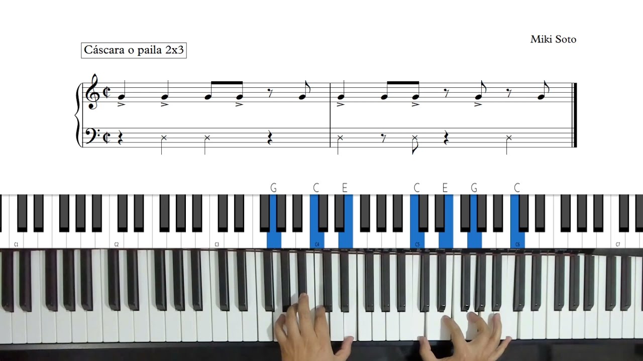 PIANO SALSA  - RECURSO   CASCARA DEL TIMBAL   (MONTUNO)