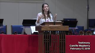 Testimony of faith by Camille Mayberry