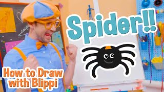How to Draw a Spider | Draw with Blippi! | Kids Art Videos | Drawing Tutorial | Learn to Draw