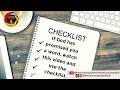 Watch this; Checklist to get to your expected end!