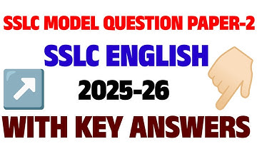 #SSLC English model question paper-2 with key answer 2025-26# SSLC English model question paper-2 