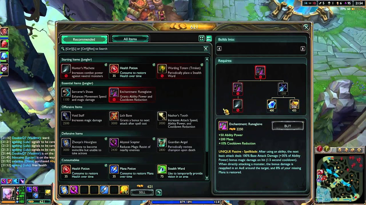 Diana vs Warwick Jungle - Diamond 5 - Patch 5.14