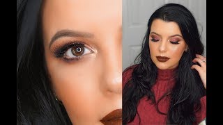 Fall / Winter Inspired Makeup Tutorial 2018 | Dark Lips | Burgundy Vibes