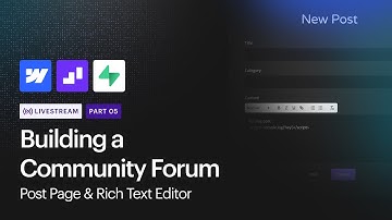 Post Page & Rich Text Editor | Building a community forum Part 5