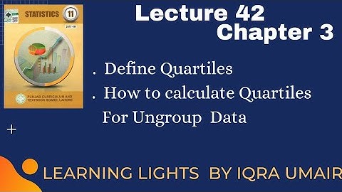 Lecture 42|| Quartiles for Ungrouped Data || first year statistics  chapter no 3 || Iqra Umair