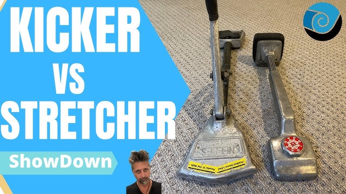 Installer Using Knee Kicker To Stretch Threshold Carpet Stock