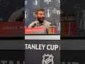 Hurricanes  Martinook and  Staal being asked if they know who is starting in net for Game 4