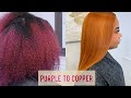 FALL HAIR COLOR:  FROM PURPLE TO COPPER| Natural Hair|Olaplex