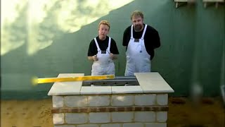 We are going to show you how to make a simple built in BBQ using formed concrete blocks and handmade bricks and like all the 