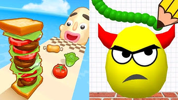 Sandwich Runner VS Draw To Smash Logic Puzzle Satisfying ASMR Gameplay (Android, ios) (New Update)