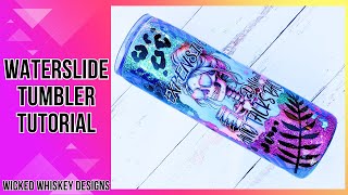Waterslide Decal Glitter Tumbler Tutorial - Easy tumbler using glitter, epoxy, vinyl and waterslide