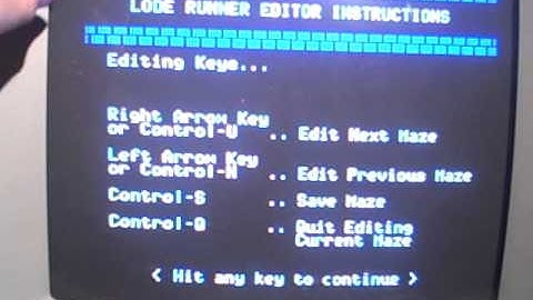 Lode Runner Instruction Demo