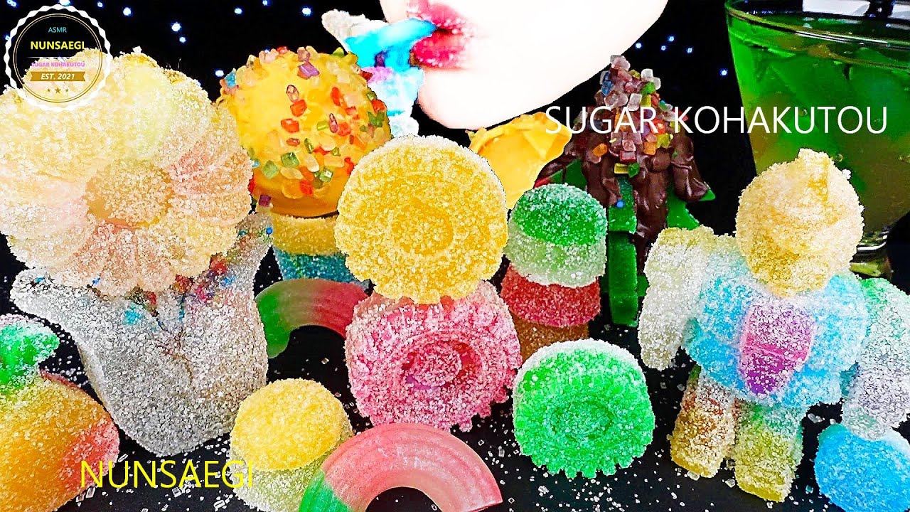 ASMR HOMEMADE SUGAR KOHAKUTO MUKBANG 직접만든  설탕 코하쿠토 먹방 / NUNSAEGI ASMR 눈새기
