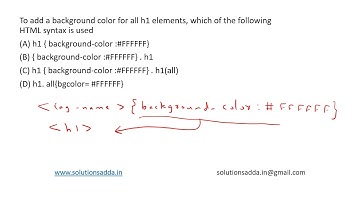 ISRO 2015 | WT | HTML SYNTAX | ISRO TEST SERIES | SOLUTIONS ADDA | EXPLAINED BY ISRO AIR-1