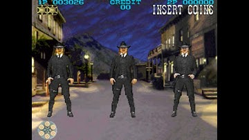 Lethal Enforcers II: Gun Fighters (Arcade) Western Trio Boss Battle