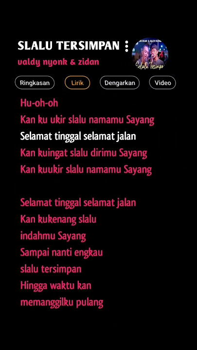 slalu tersimpan - valdy nyonk x zinidin Zidan || lirik lagu #viral #vidioviraltiktok