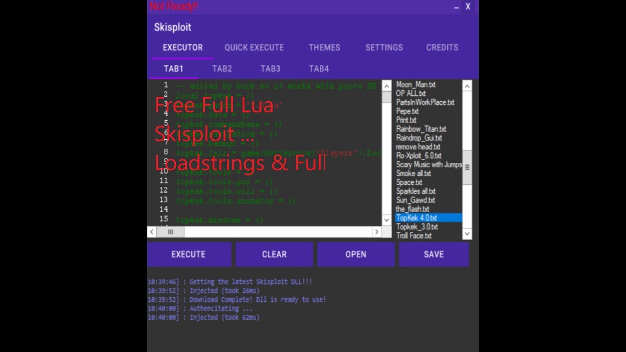 New Roblox Exploit Skisploit Full Admin Full Lua Loadstrings - op roblox exploit unpatchable btools unpatchable