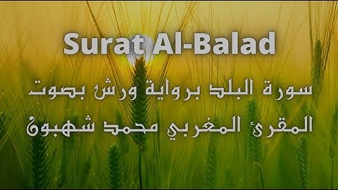سورة البلد Surat Al Balad برواية ورش بصوت المقرء المغربي محمد شهبون