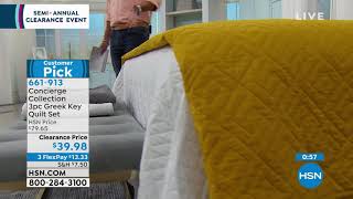 Concierge Collection 3piece Greek Key Quilt Set