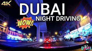 4K DUBAI NIGHT DRIVING | SALAH AL DIN STREET TO MCDONALD'S AL NAHDA STREET