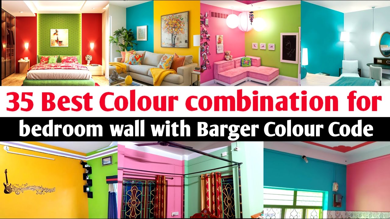 Room Rong 35 Best Colour combination for bedroom|| with Barger Colour Code| room ...