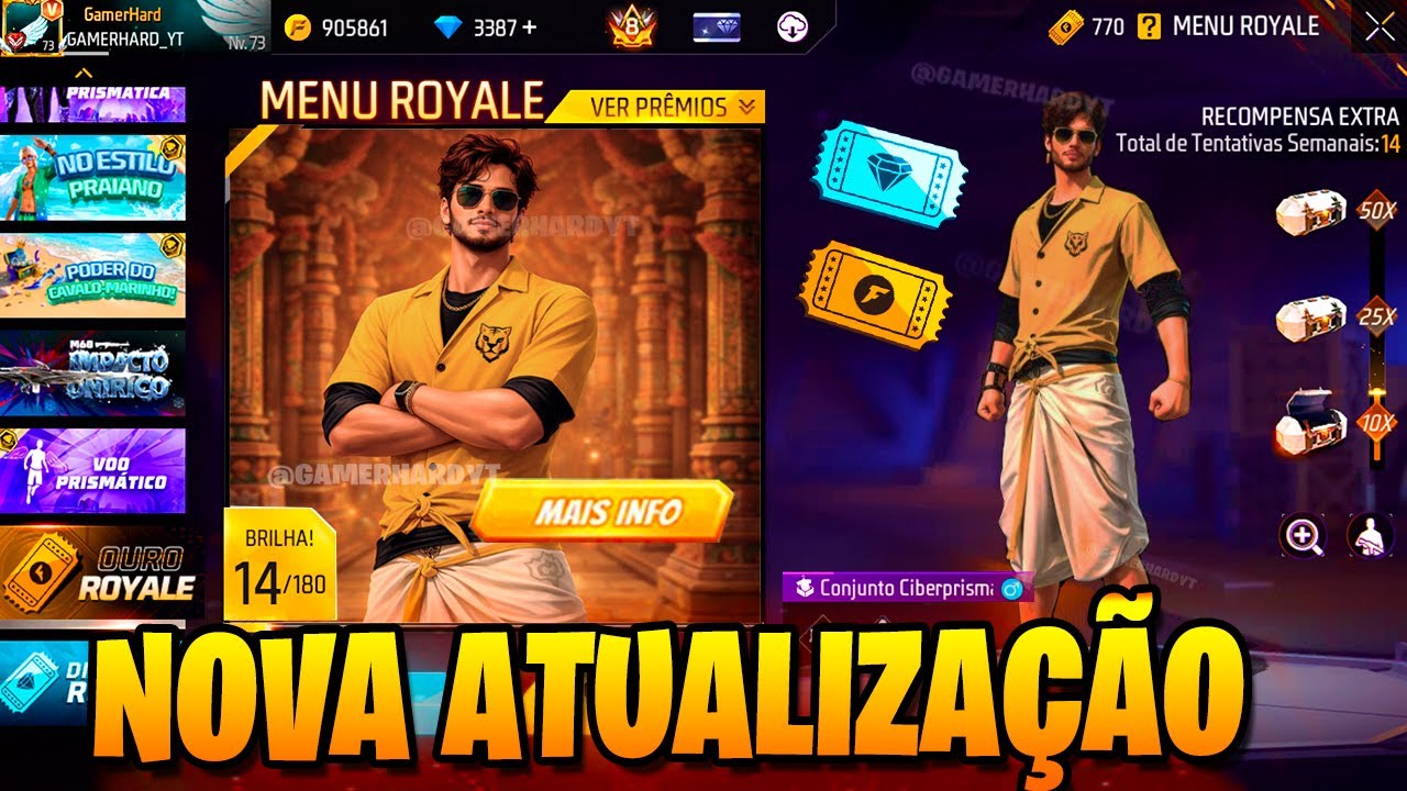 BARBINHA DENOVO? PRÓXIMO OURO ROYALE, DIAMANTE ROYALE, LOJA DE TOKEN FF ...