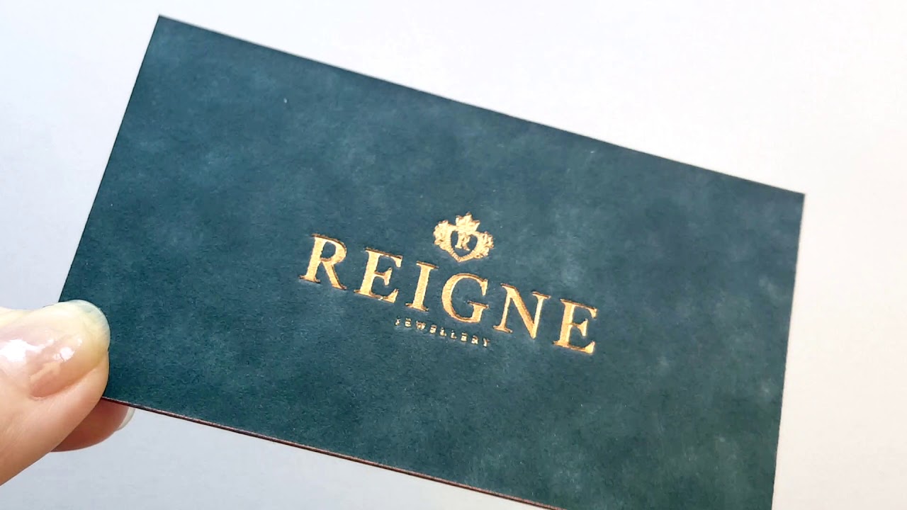 thick cotton business cards 50pt with foil stamp and metallic edge