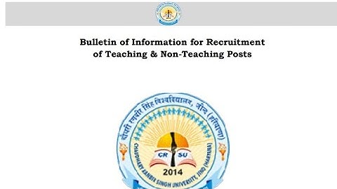 CRSU UNIVERSITY JIND:TEACHING POST 2022/ASSISTANT PROFESSOR JOB 2022/TEACHING/NON TEACHING JOB 2022