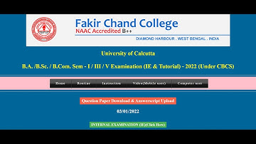 Online Exam from 03/01/2022 II Fakir Chand College