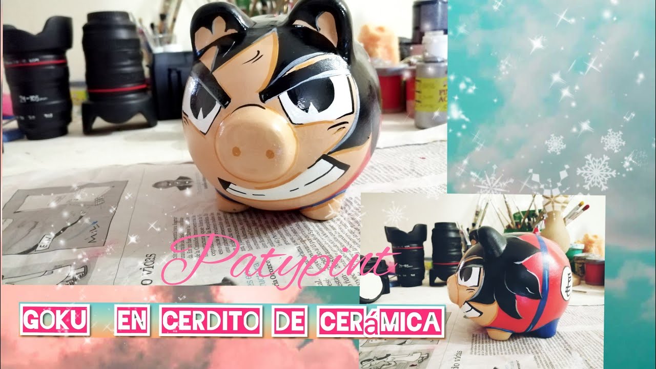 Cómo pintar 🐷 un cerdito en cerámica  de Goku