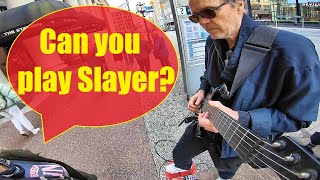 Shredding an emotional blues tribute to Gary Moore and she wants me to play #@$%! Slayer?