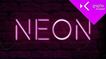 Realistic Neon Light Text Effect - Art Speed Graphic Design Concept | Photoshop CC 2015 - GraphixTV