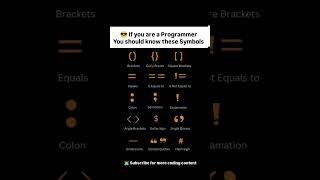 Top Programming Symbols Every Coder Should Know 💻 #shorts
