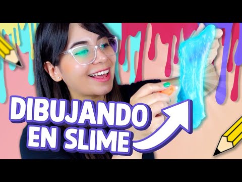 DIBUJANDO EN SLIME !! Juguetes virales #4 - Hablobajito