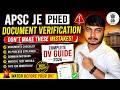 APSC JE PHED Document Verification: Don't Make These Common Mistakes !