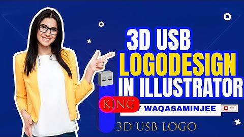 3D USB Logo Design In illustrator | USB Logo design in illustrator | 3d USB logo