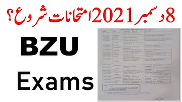BZU University | BA/BSC/ADP Exams 2021 | Date Sheet 2021 Exams | BZU Exams 2021 Date Sheet 2021 BZU