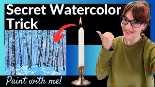 Secret Watercolor Trick will make this painting EASY! (Winter Landscape Challenge Day 5)